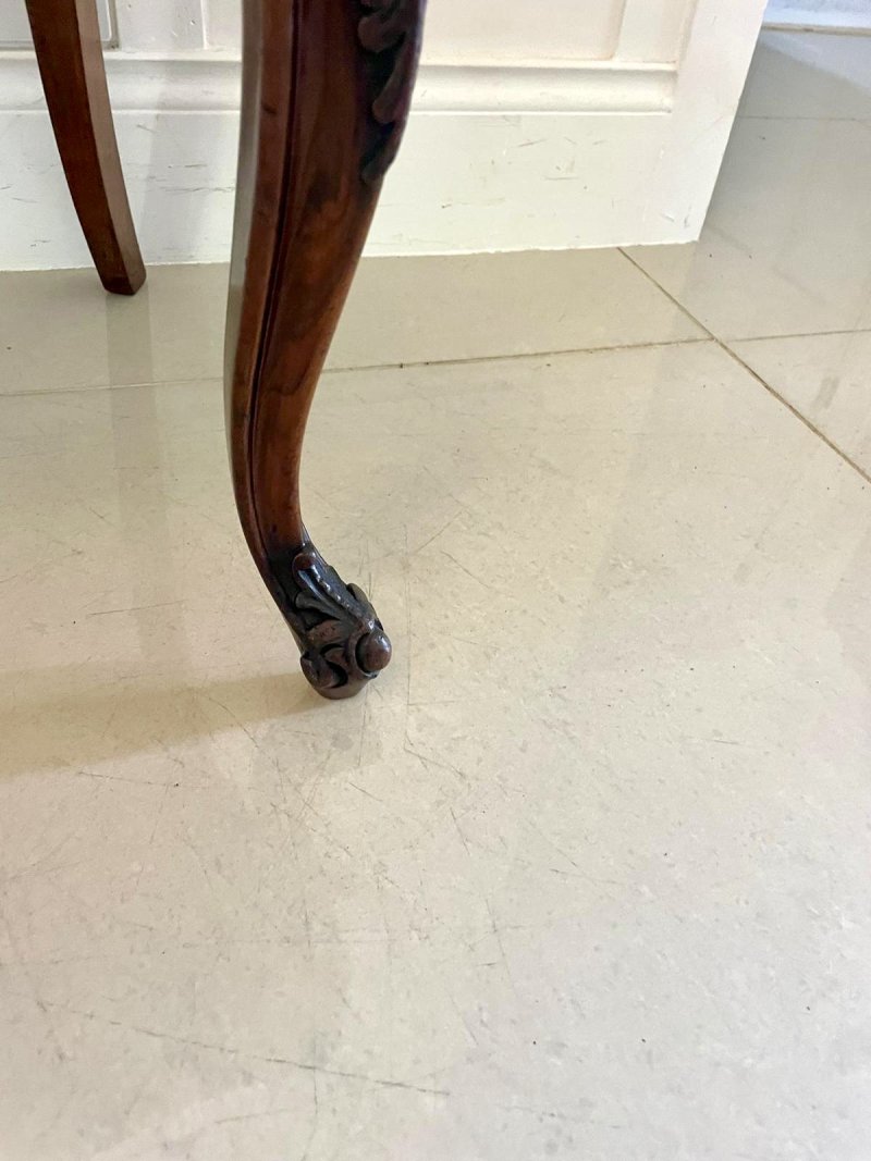 Outstanding Quality Set of 6 Antique Victorian Carved Walnut Dining Chairs - Image 10